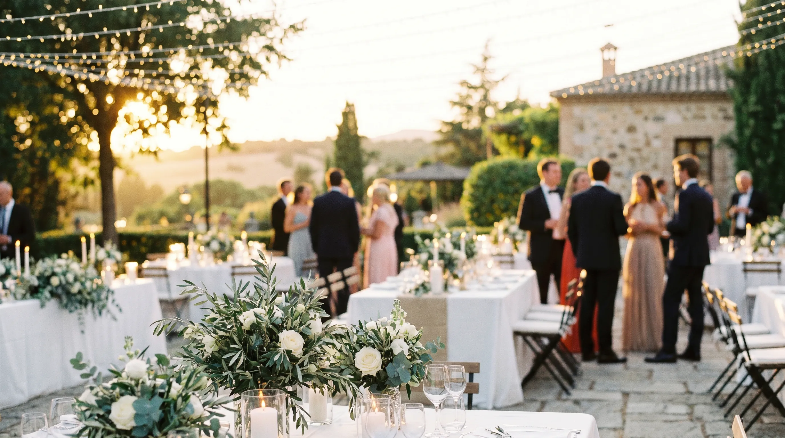 Pista de baile en una finca del oeste de Madrid durante una boda de noche